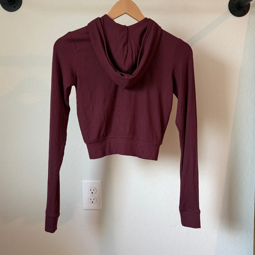 New Skims Soft Lounge Zip Up Hoodie Bordeaux - Picture 4 of 5